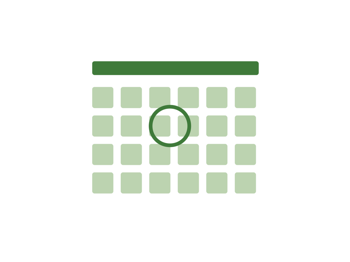 A month grid with one day circled — the Life Changes handbooks